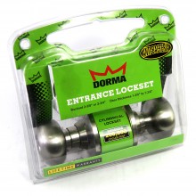 Dorma Entrance Cylindrical Knob Lockset DA3 Olfen Finishes US32D Standard Stainless Steel